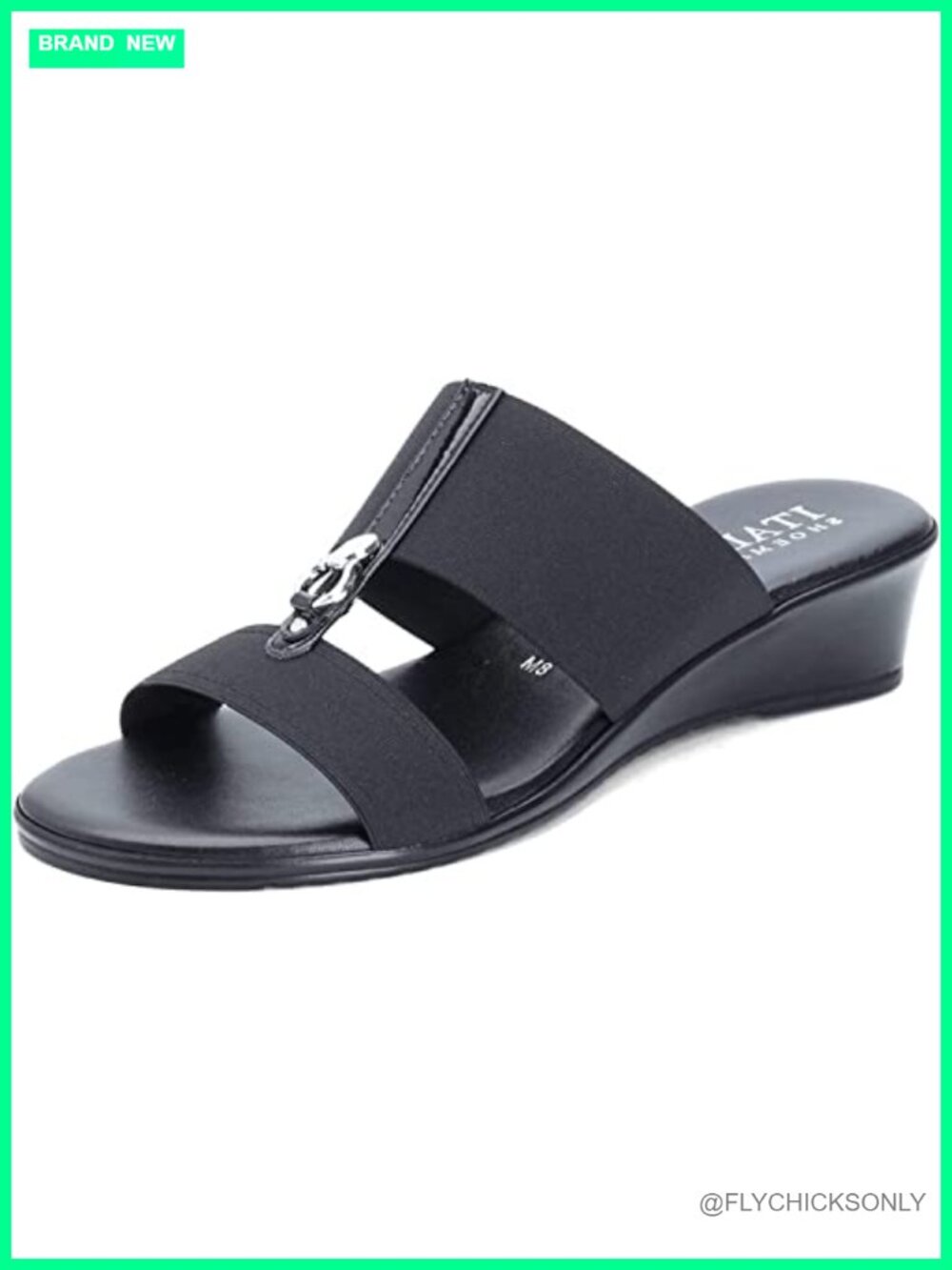 Italian Shoemakers Avery Women's Wedge Sandal Slide Padded Rhinestone
